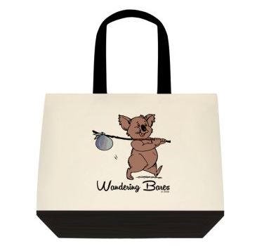 Wandering Bares Classic 2 tone cotton tote bag front.JPG